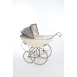 A Vintage Osnath Coach built baby pram The pram of typical form, with original spoked wheels,