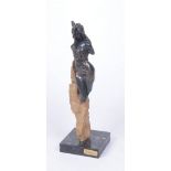 A modern Casasola bronze coated sculpture of a female The female figure draped in cloth,