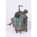 After Franz Bergman, metamorphic cold painted bronze figure of a risque lady,