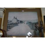 After L. S. Lowry (1887-1976) - 'Country Road', unsigned reproduction print, framed.