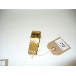 Rotary: A gold tone bracelet strap wristwatch, the square face, set with imitation cat's eye,
