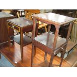 A Georgian inlaid mahogany washstand and an Edwardian inlaid mahogany side table with a single