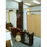 An 18th/ 19th Century oak and mahogany cross banded longcase clock with a painted dial signed "