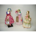 Three Royal Doulton figurines " Priscilla " Hn 1348,