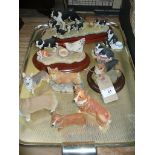 A Collection of Border Fine Art dog figures including two groups " Wait for me" ,