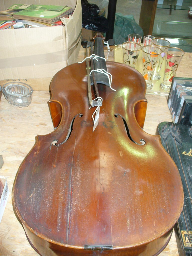 An Early 20th Century cello and bow , labelled Wilhelm Duerer Fecit.