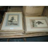 A Collection of eleven 19th Century French coloured engravings depicting various professions