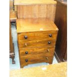 A 19th Inlaid mahogany commode chest with two faux drawers above two drawers.