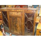 A Mid 20th Century mahogany side by side display cabinet ,