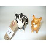 A Beswick model of a black and white collie and a Beswick model of a Corgi (2)