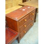 A Victorian stained pine chest of drawers, two over two.