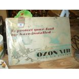 A Vintage " Ozone Air pure air system " two sided hanging metal sign.