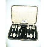 A Cased set of six silver teaspoons.