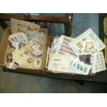 A Large collection of South African stamps to a box and a second box of stamps.
