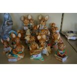 Nineteen assorted Pendelfin animals to include mother and baby rabbit, father rabbit, Dandy, Rosa,