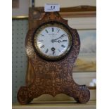 A beautiful 19th Century French marquetry inlaid rosewood cased mantel clock,