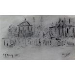 Attributed to Laurence Stephen Lowry RA (British, 1887-1976) - 'The Bandstand' Pencil sketch,