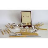 Henri Jean Francois (20th century) twelve setting contemporary cutlery service Plus various pieces