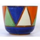 A Clarice Cliff Bizarre bowl of circular form Painted with geometric decoration,