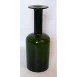A Holmegaard Gulvase designed by Otto Brauer Decorated in an apple green colourway, height 25.5cm.