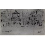 Attributed to Laurence Stephen Lowry RA (British, 1887-1976) - 'The Bandstand' Pencil sketch,