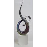 A contemporary Murano glass Knot sculpture Modelled in the form of a multi-coloured stem on a