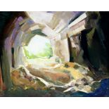 Isobel Barber FRSA (1914-2001) - 'Cave' Oil on board,