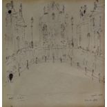 Attributed to Laurence Stephen Lowry RA (British, 1887-1976) - 'Salford' Sepia ink sketch,