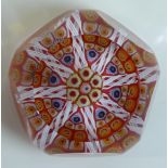 A Strathearn Scottish glass paperweight Having multi faced decoration,