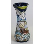 A modern Moorcroft pottery vase of waisted cylindrical form Decorated in the 'Winds of Change'