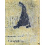 Attributed to Laurence Stephen Lowry RA (British, 1887-1976) - 'Figure by Railings' Oil on panel,