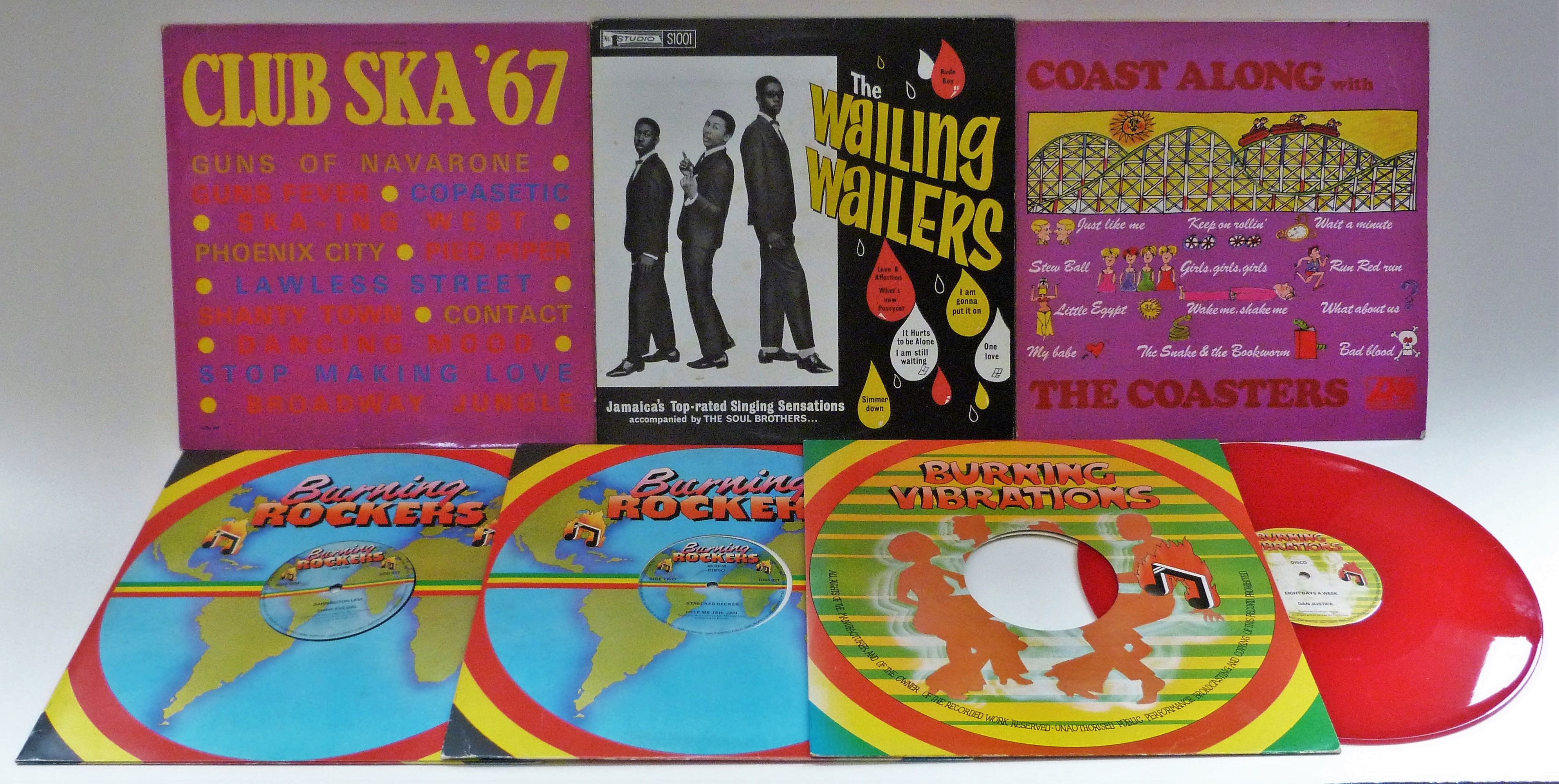 Six Vinyl Records REGGAE/FUNK/SOU Includes The 1967 Compilation 'Club Ska 67' Jamaican Release WIRL