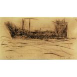 Attributed to Laurence Stephen Lowry RA (British, 1887-1976) - 'Sunderland Trawler' Pencil sketch,