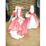 Two Royal Doulton figurines 'Top O'the Hill HN1834' and 'Janet HN1837'.