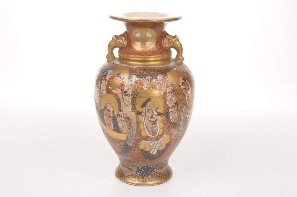 A Japanese satsuma 'Arhat' vase, Meiji/T