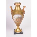 A continental gilt pedestal vase, late 1