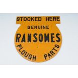 A Ransomes stockist wall plaque