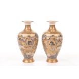 A pair of Japanese satsuma vases, late M