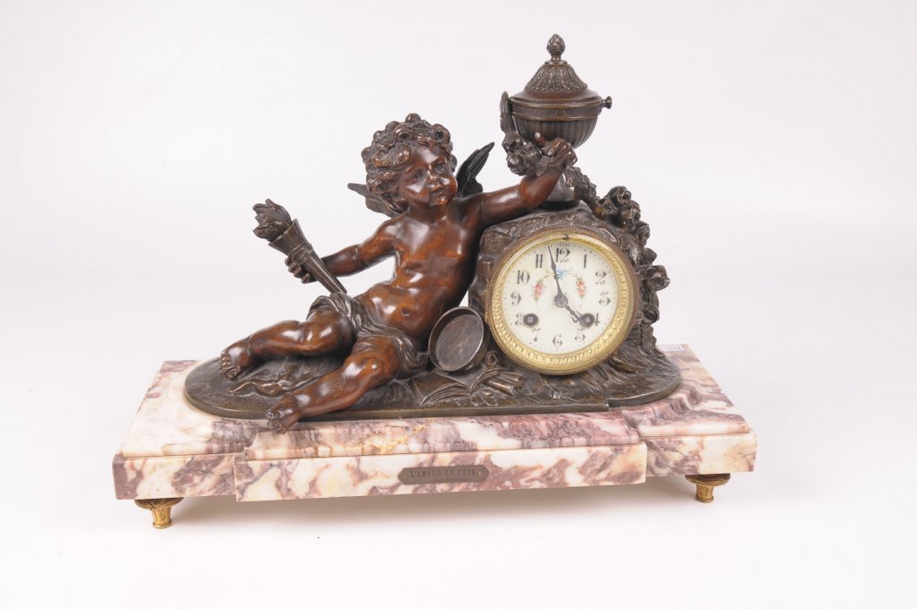 A French Japy Freres mantle clock, late