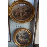 A pair of 19th Century prints depicting classical scenes to include Cupid and a lady beside sheep