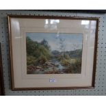 J. W. Stamper RACA, watercolour depicting lakeland landscape.