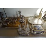 A nice lot of 19th Century and later silver-plate, to include a sardine dish,