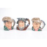 A Collection of three Royal Doulton character jugs/decanters To include The Poacher D6464,