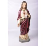 A plaster cast model 'Devotion of the Sacred Heart' mid 20th Century Modelled as Jesus dressed in