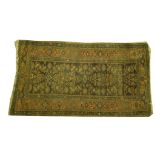 A Persian Qashqai style rug The rectangular rug with narrow tasselled edging decorated with central