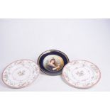 A Collection of Continental porcelain plates To include a Vienna style cabinet plate,