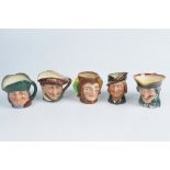 A Collection of Royal Doulton character jugs To include Jester, Drake, Dick Turpin,