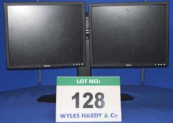 2: DELL 19" Flat Panel Displays with and Adjustable Twin Monitor Stand