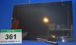 SAMSUNG 40" Flat Screen Television complete with Hand Held Remote Control (No Base Stand)