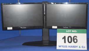 2: VIEWSONIC 17" Wide/Flat Screen Displays on a Neo-Flex Adjustable Twin Monitor Stand